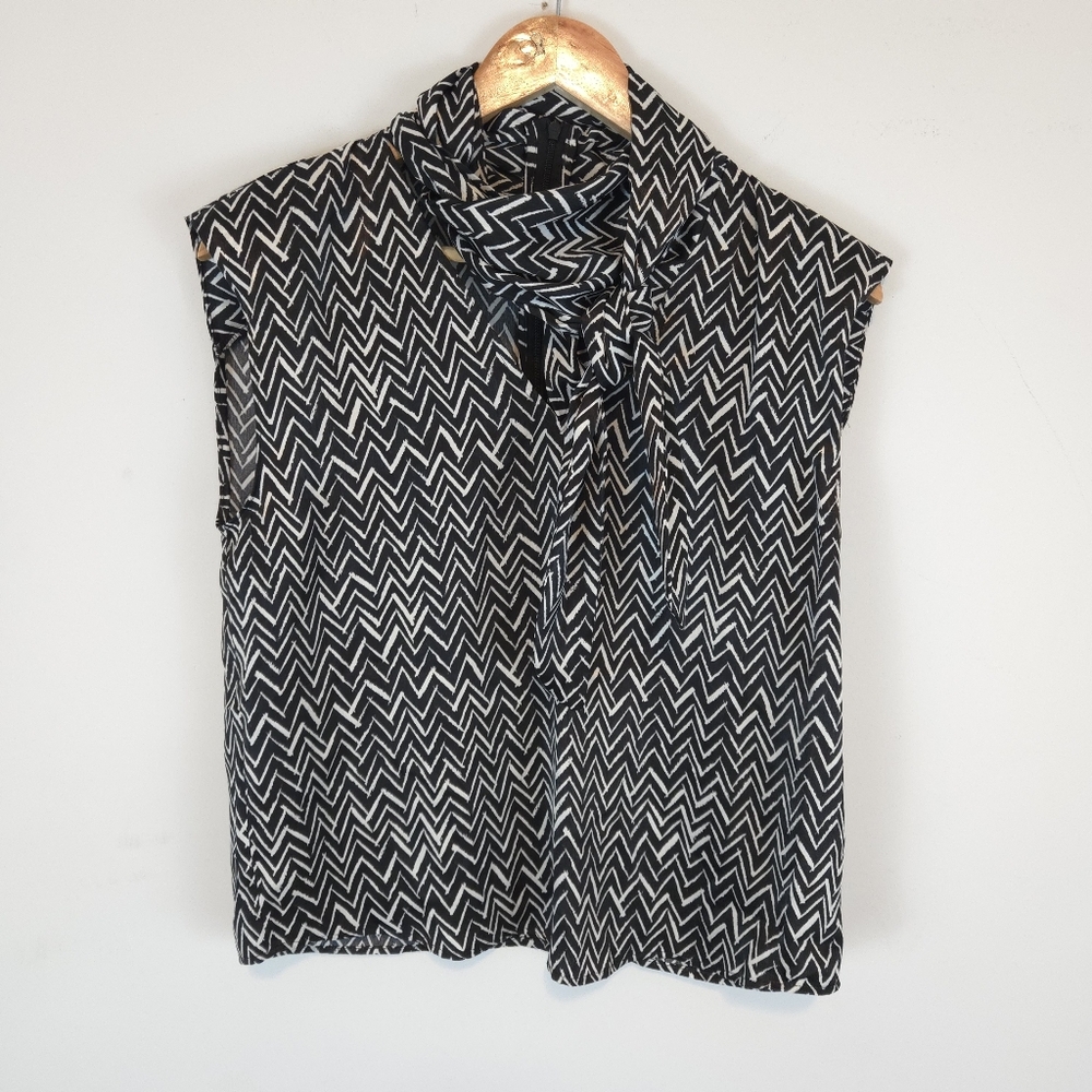 DKNY Women's Blouse With Neck Tie